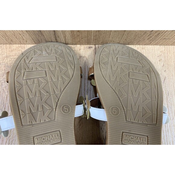 Michael Kors Toddler Girl Sandals Size 5 Brown Hook Loop Closure Casual Open Toe - Picture 13 of 16